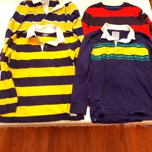 Boys bundle of striped shirt and striped rugby shirts medium